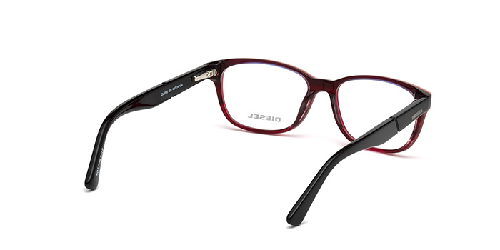 Diesel Red Full Frame Rectangle Eyeglasses for Men and Women