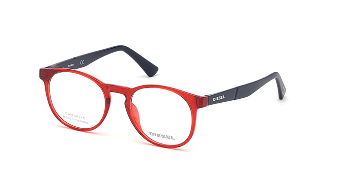 Diesel Red Full Frame Round Eyeglasses for Men and Women