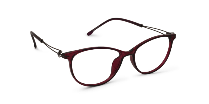  Wine Full Frame Cateye Eyeglasses for Women