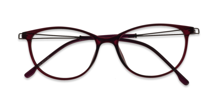  Wine Full Frame Cateye Eyeglasses for Women