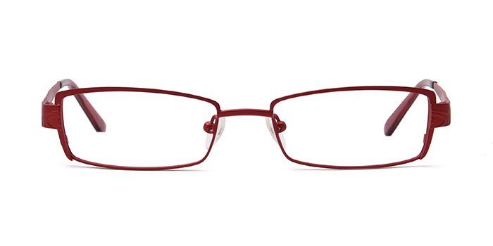  Red Full Frame Rectangle Eyeglasses for Women