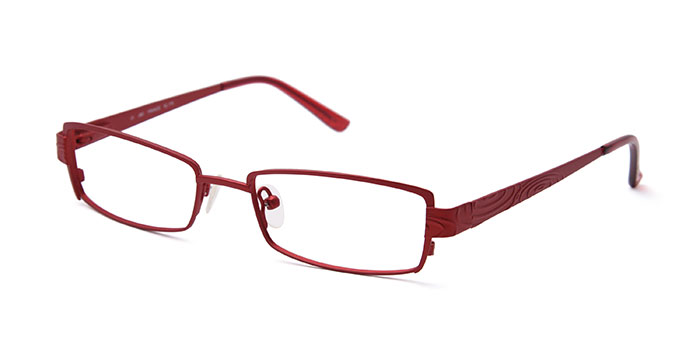  Red Full Frame Rectangle Eyeglasses for Women