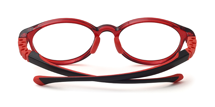  Red Full Frame Round Eyeglasses for Kids