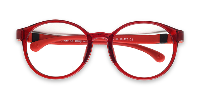  Red Full Frame Round Eyeglasses for Kids