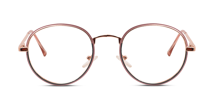  Pink Full Frame Round Eyeglasses for Women
