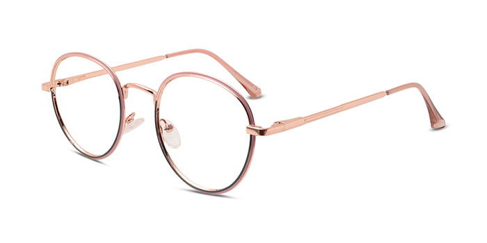  Pink Full Frame Round Eyeglasses for Women