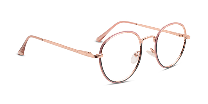  Pink Full Frame Round Eyeglasses for Women