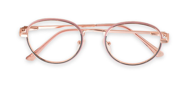  Pink Full Frame Round Eyeglasses for Women