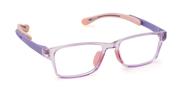  Pink Full Frame Rectangle Eyeglasses for Kids