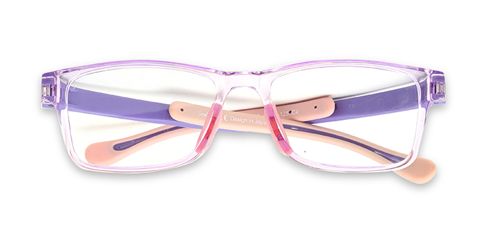  Pink Full Frame Rectangle Eyeglasses for Kids