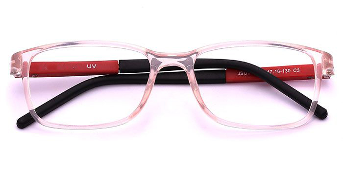  Pink Full Frame Color Changing Rectangle Eyeglasses for Kids