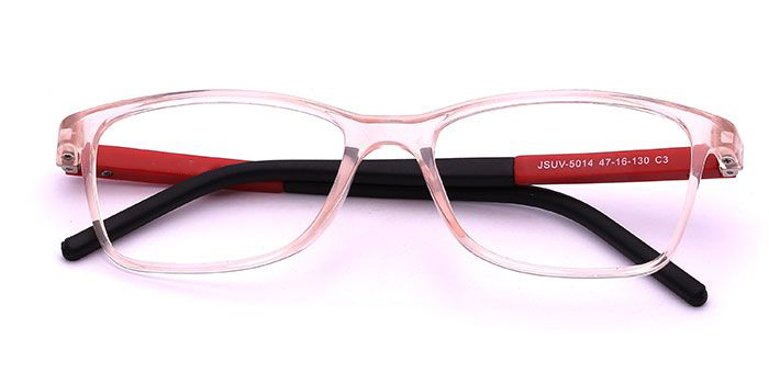  Pink Full Frame Color Changing Rectangle Eyeglasses for Kids