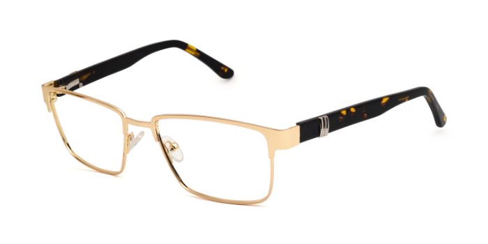  Gold Full Frame Rectangle Eyeglasses for Men and Women