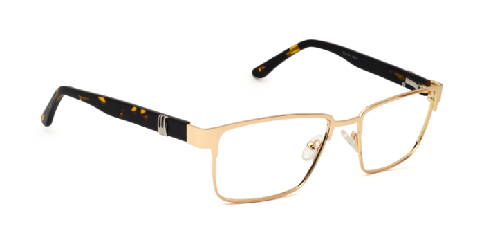  Gold Full Frame Rectangle Eyeglasses for Men and Women