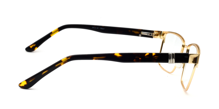  Gold Full Frame Rectangle Eyeglasses for Men and Women