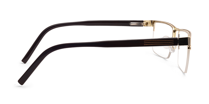  Gold Half Frame Rectangle Eyeglasses for Men and Women