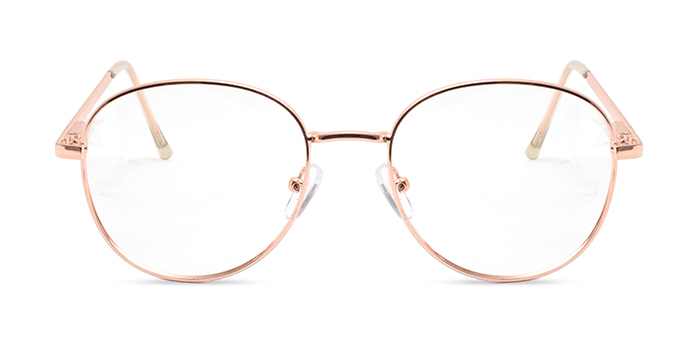  Gold Full Frame Round Computer Glasses for Men and Women