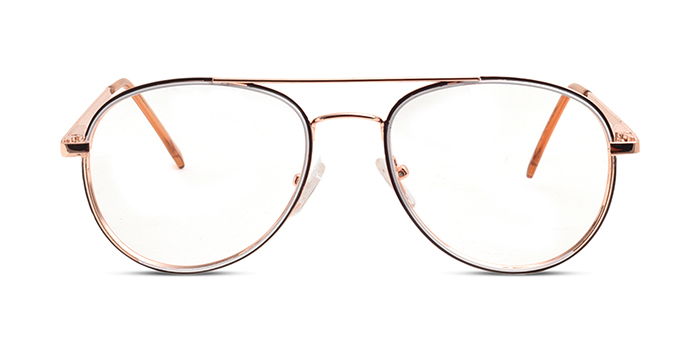  Gold Full Frame Aviator Eyeglasses for Men and Women