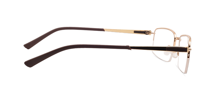  Gold Half Frame Rectangle Eyeglasses for Men and Women