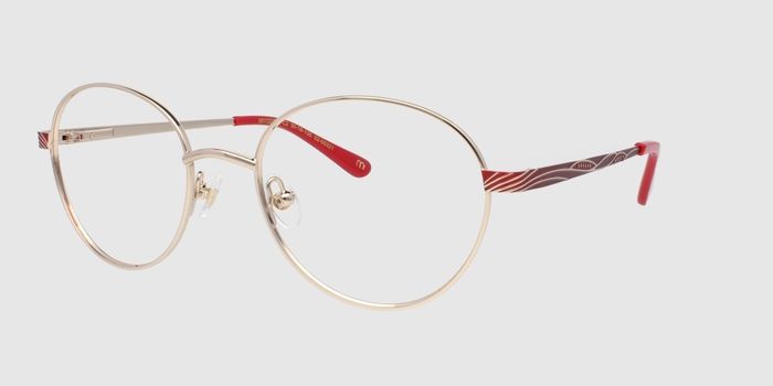  Gold Full rim Round Eyeglasses for Women