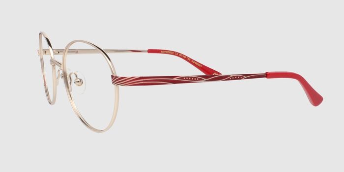  Gold Full rim Round Eyeglasses for Women