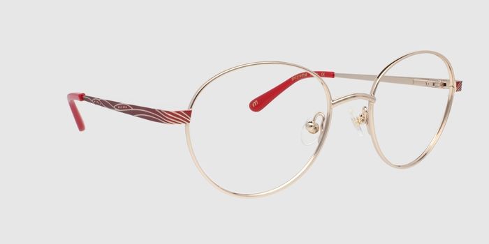  Gold Full rim Round Eyeglasses for Women