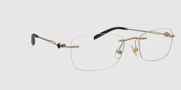  Gold Rimless Rectangle Eyeglasses for Men and Women