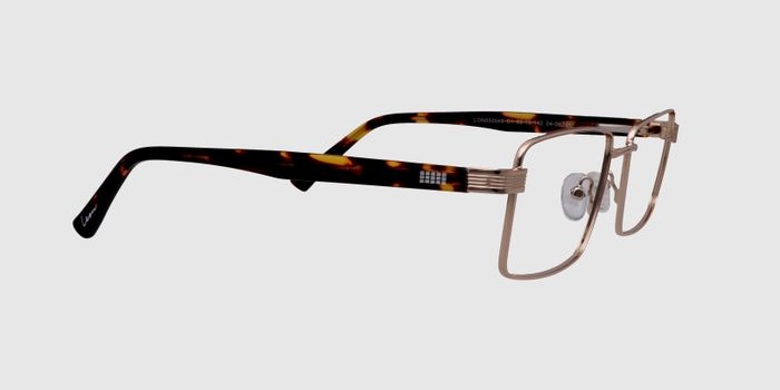  Gold Full frame Rectangle Eyeglasses for Men