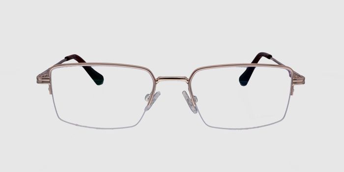  Gold Half rim Rectangle Eyeglasses for Men