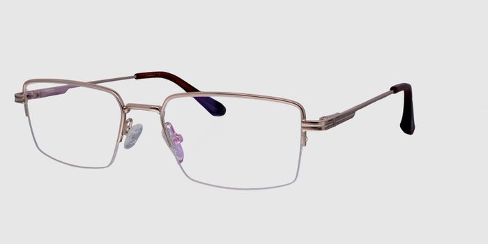  Gold Half rim Rectangle Eyeglasses for Men