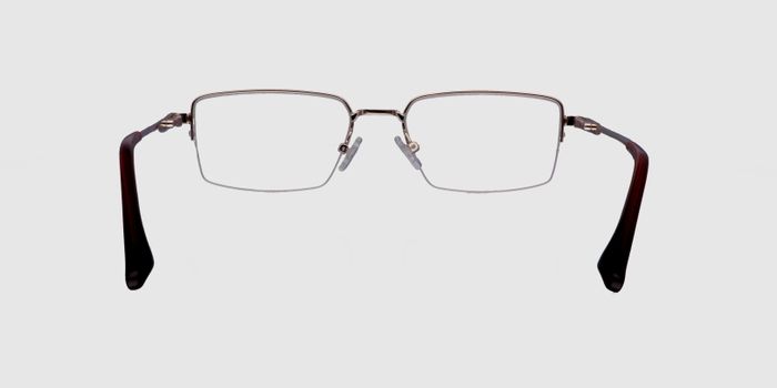  Gold Half rim Rectangle Eyeglasses for Men
