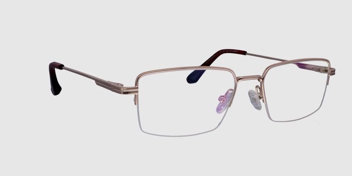  Gold Half rim Rectangle Eyeglasses for Men