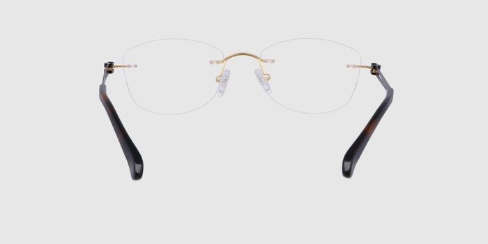  Gold Rimless Oval Eyeglasses for Men and Women