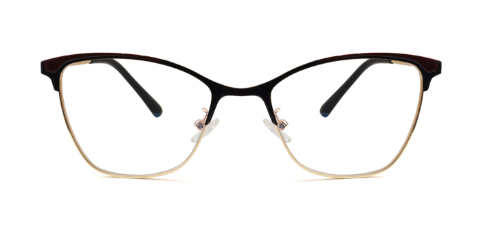  Gold Full Frame Cateye Eyeglasses for Women