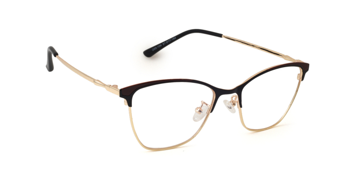  Gold Full Frame Cateye Eyeglasses for Women