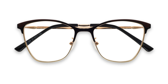  Gold Full Frame Cateye Eyeglasses for Women