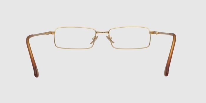  Gold Full frame Rectangle Eyeglasses for Men and Women