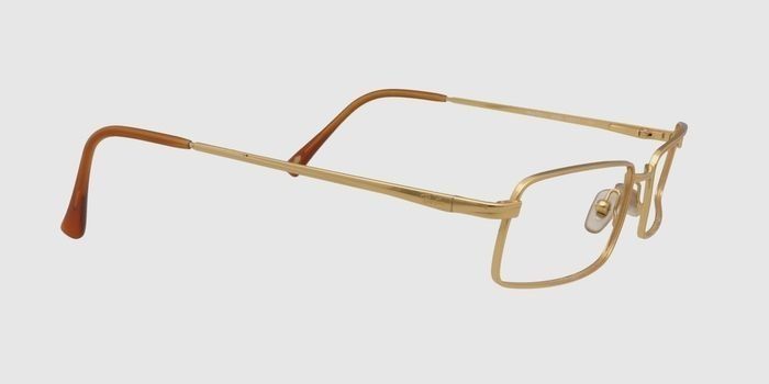  Gold Full frame Rectangle Eyeglasses for Men and Women
