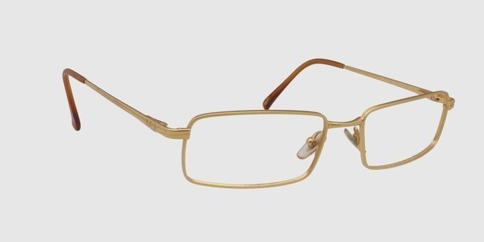  Gold Full frame Rectangle Eyeglasses for Men and Women