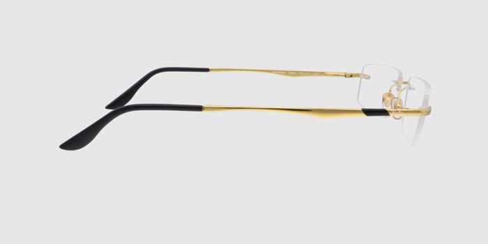  Gold Rimless Rectangle Eyeglasses for Men and Women