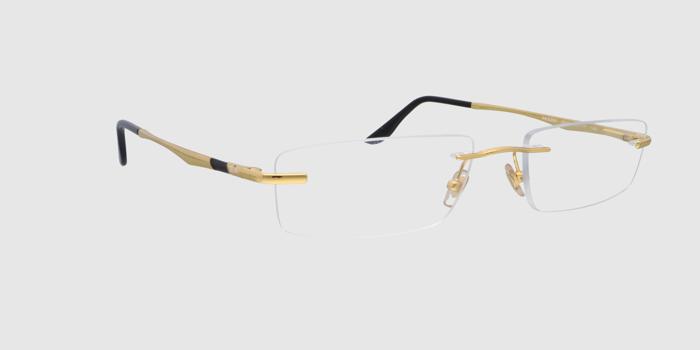  Gold Rimless Rectangle Eyeglasses for Men and Women