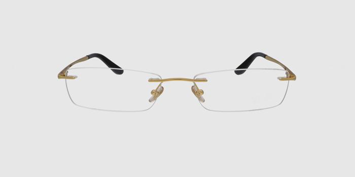  Gold Rimless Rectangle Eyeglasses for Men and Women