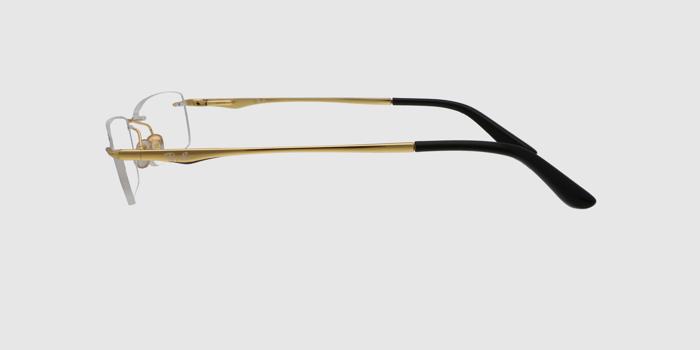  Gold Rimless Rectangle Eyeglasses for Men and Women