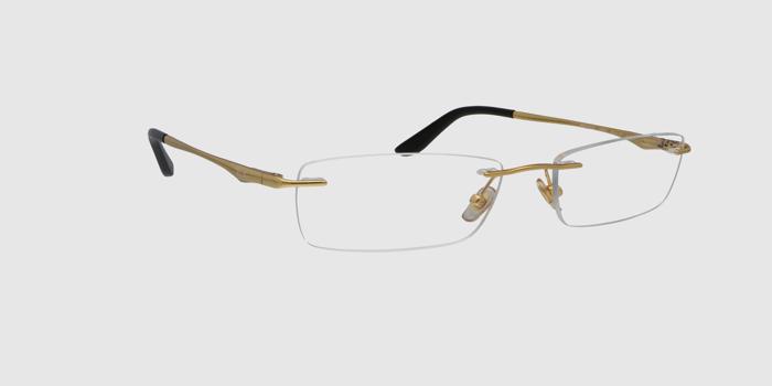  Gold Rimless Rectangle Eyeglasses for Men and Women