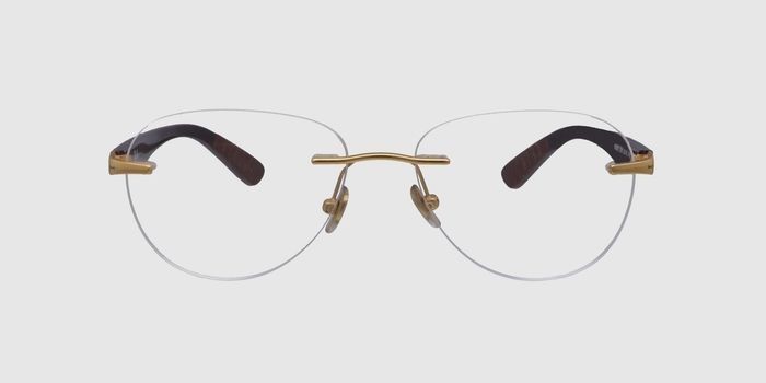  Gold Rimless Oval Eyeglasses for Women