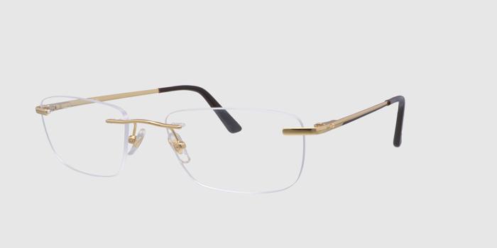  Gold Rimless Rectangle Eyeglasses for Men