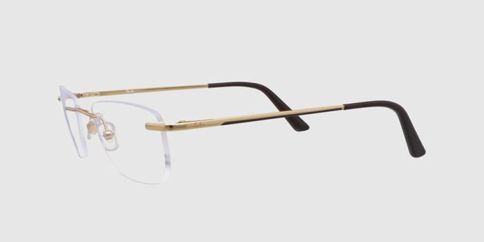  Gold Rimless Rectangle Eyeglasses for Men