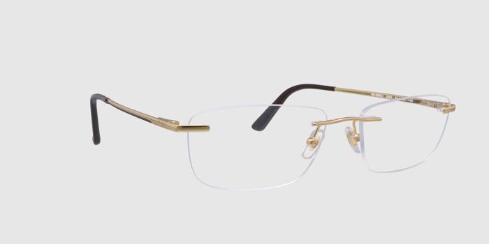  Gold Rimless Rectangle Eyeglasses for Men