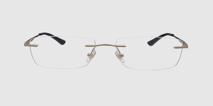  Gold Rimless Rectangle Eyeglasses for Men and Women