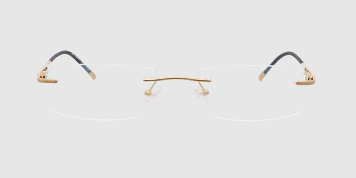 Mens gold cheap rimless eyeglasses